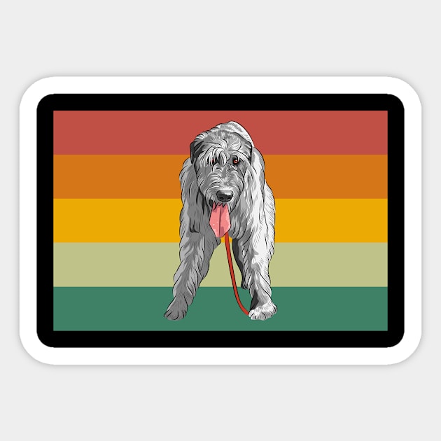 Vintage Animal Retro Irish Wolfhound 01 Sticker by rosenbaumquinton52